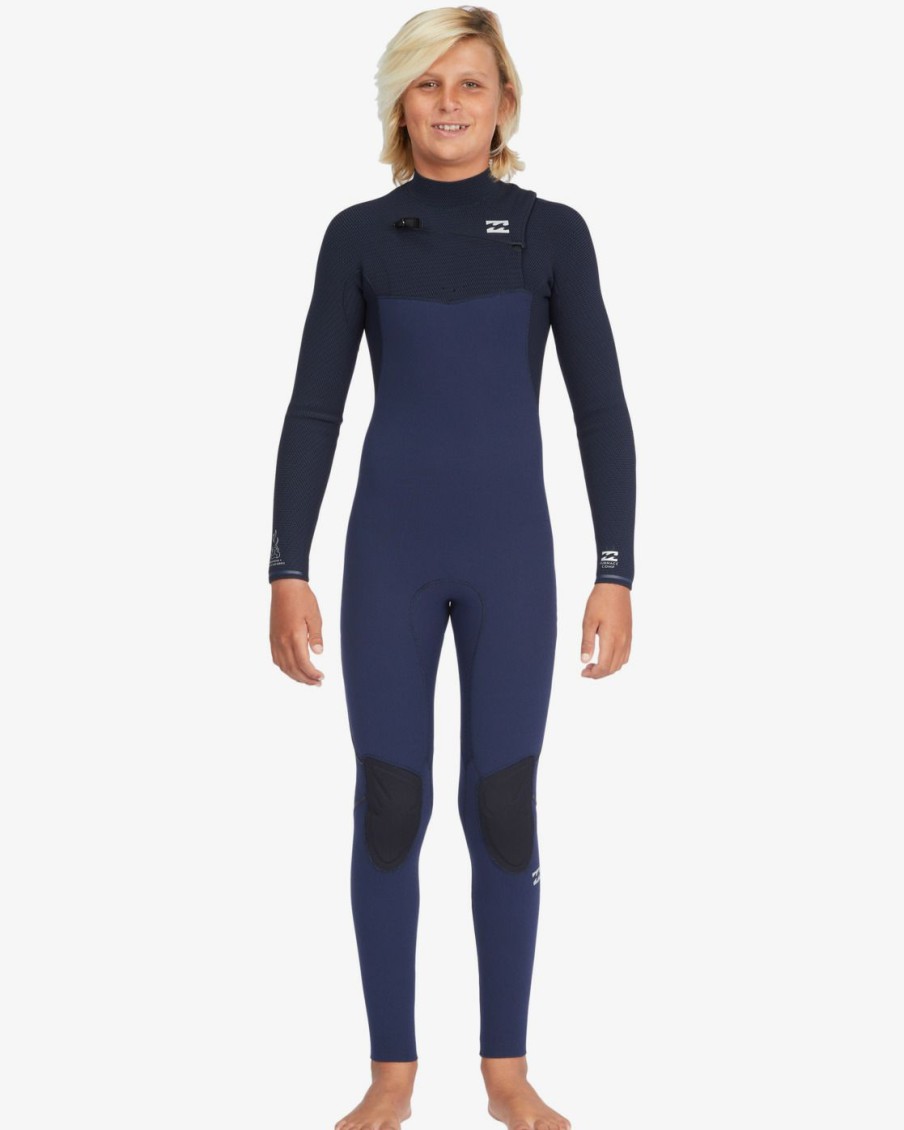 * Wetsuits | Hot Selling Boy'S 4/3 Furnace Comp Chest Zip Full Wetsuit Navy