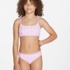 * Girls | Classical Girls' Checkin The Waves Tie Trilet Bikini Set Lushlilac