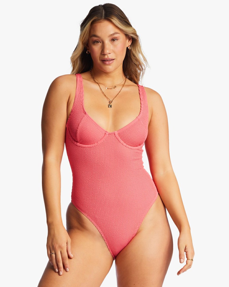 * Swim | Classical Summer High One-Piece Swimsuit Coralcrush