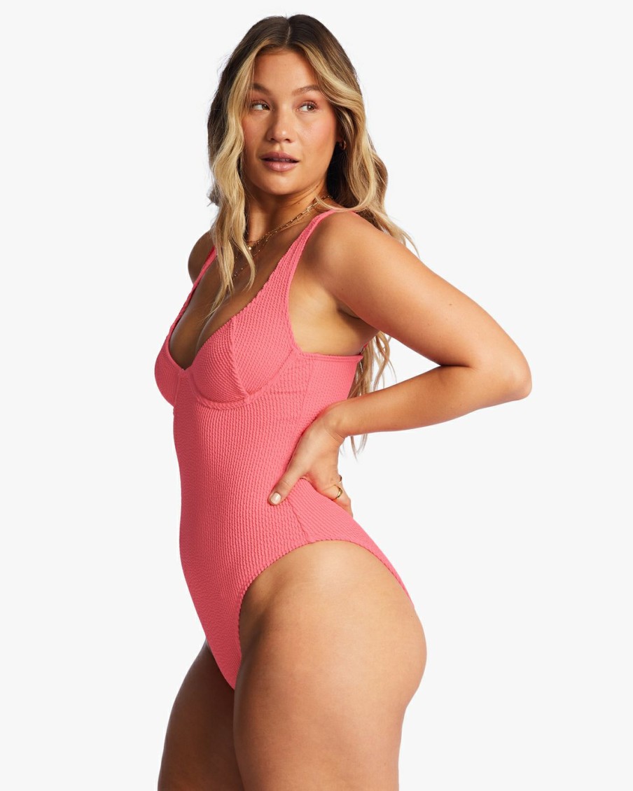 * Swim | Classical Summer High One-Piece Swimsuit Coralcrush