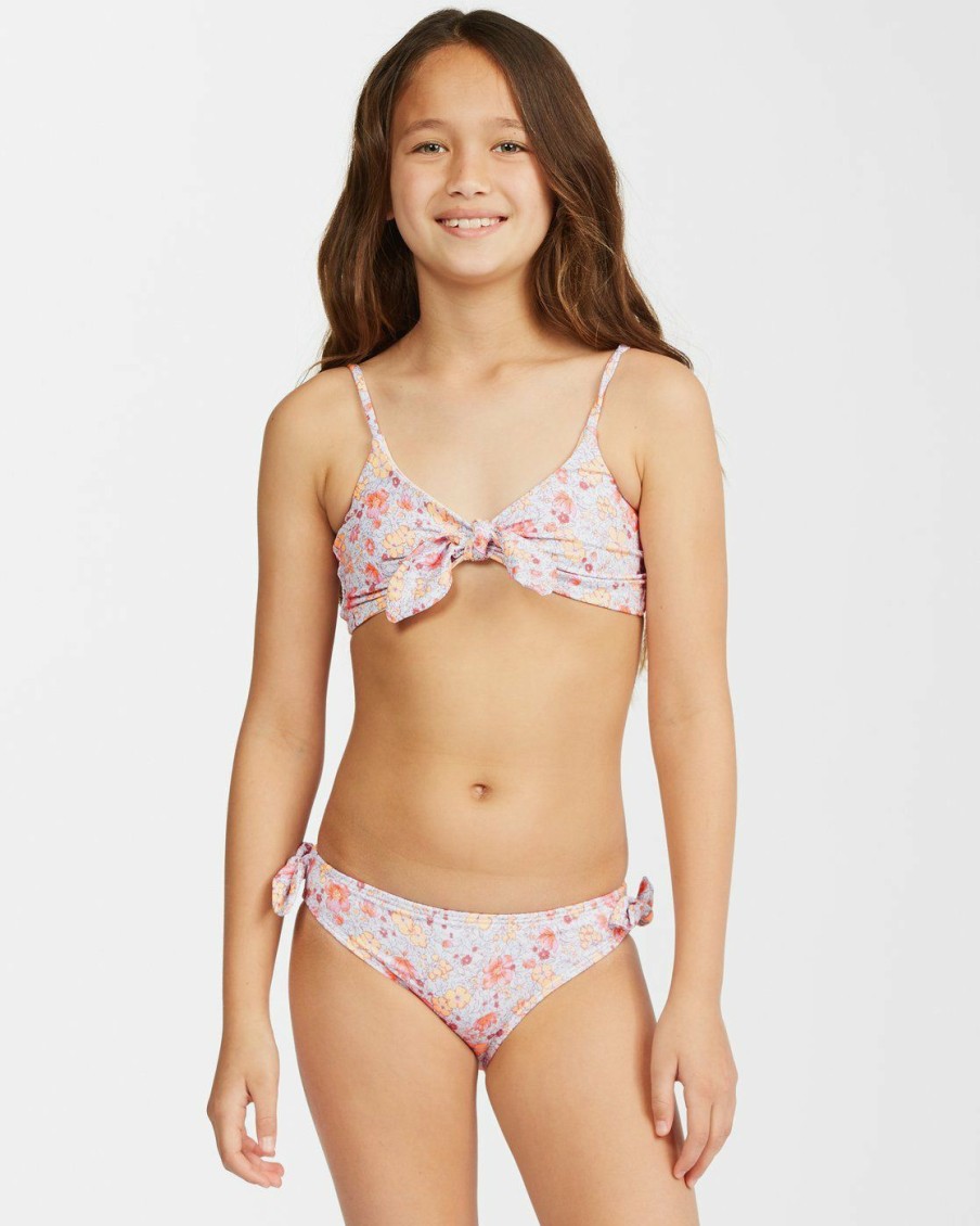 * Girls | Fashionable Girls' Sweet Dreamer Trilet Hanky Tie Bikini Set Multi