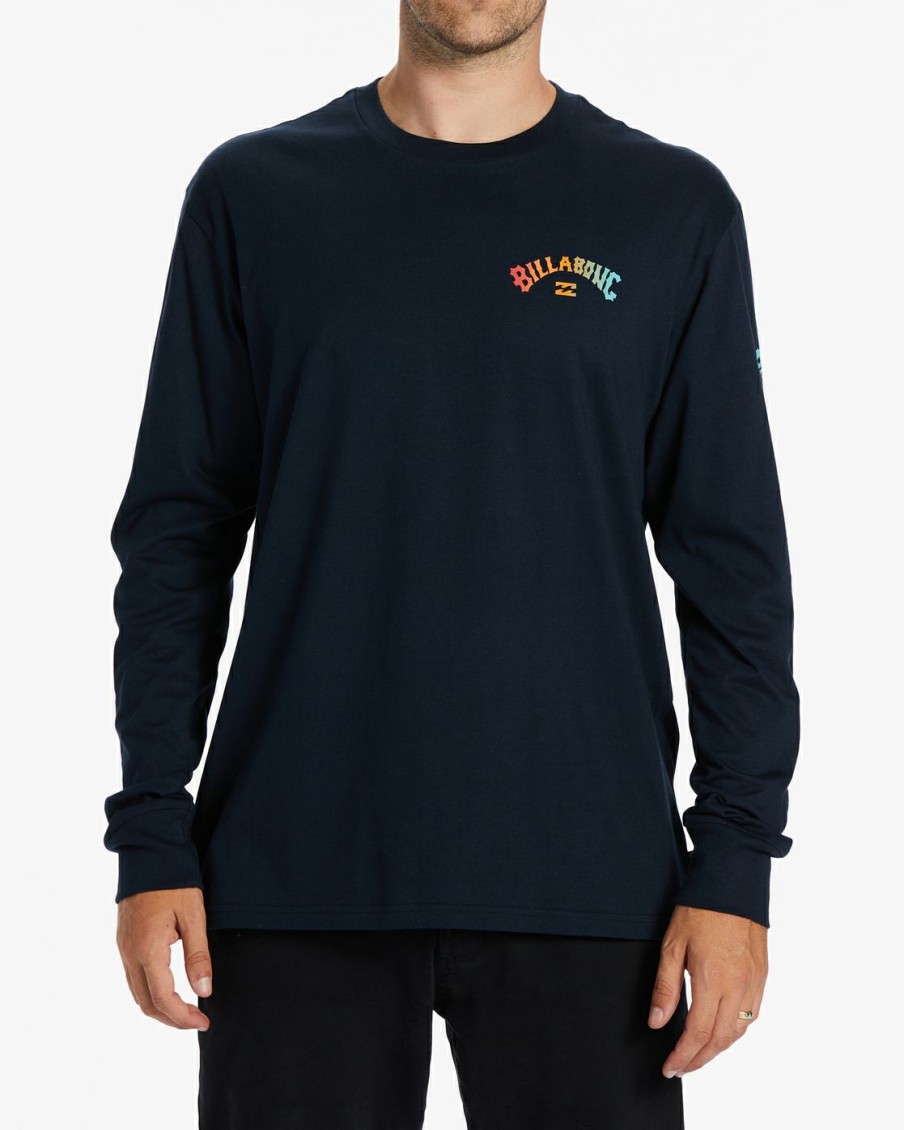 * Shirts | Excellent Snaking Arches Long Sleeve T-Shirt Navy