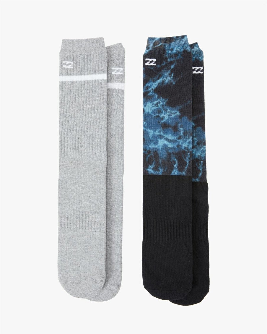 * Accessories | Less Expensive 2 Pack Ocean Dye Crew Socks Black