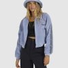 * Clothing | Bargain Sale Riding The Tone Cropped Corduroy Jacket Wavyblue