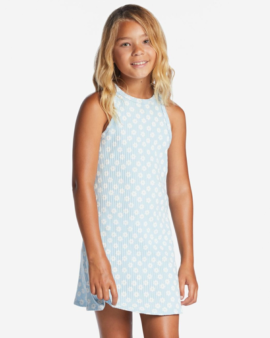 * Girls | Official Girl'S Picking Daisys Rib Knit Dress Denim