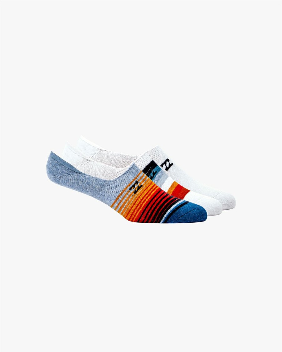 * Accessories | Excellent Quality 3 Pack Faded Stripe No-Show Socks