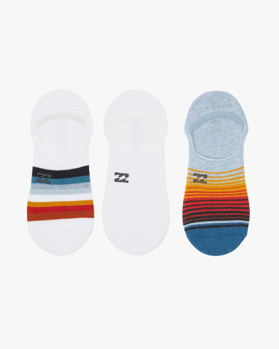 * Accessories | Excellent Quality 3 Pack Faded Stripe No-Show Socks